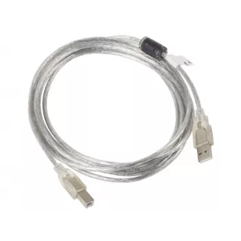 LANBERG USB-Kabel USB 2.0 USB B – 3 m Transparent