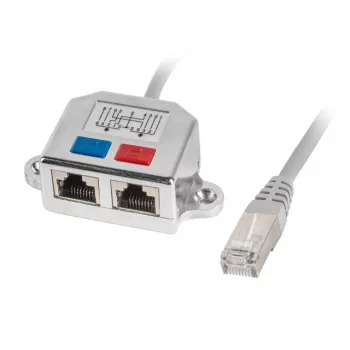 LANBERG Adapter LAN RJ45/2x RJ45 Ftp Splitter AD-0026-S
