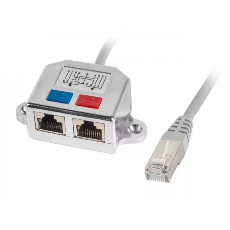 LANBERG Adapter LAN RJ45/2x RJ45 Ftp Splitter AD-0026-S