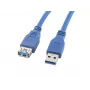 USB-A-auf-USB-A-Kabel LANBERG CA-US3E-10CC-0018-B 1,8 m, USB 3.0, blau, 4800 Mbit/s