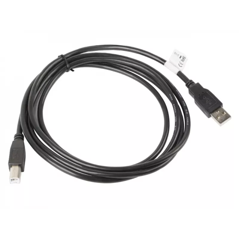 USB 2.0-Kabel LANBERG CA-USBA-10CC-0018-BK — 1,8 m, USB A (Stecker) auf USB B (Stecker), schwarz