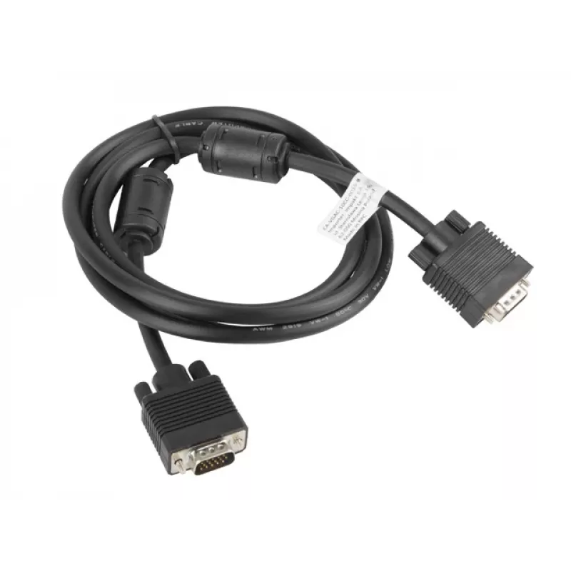 LANBERG VGA Kabel M/M Doppelt geschirmt Ferritkern 1,8m Schwarz