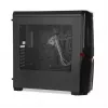 PC-Gehäuse IBOX ORCUS X14 Midi Tower Schwarz — ITX/ATX, Seitenfenster, rote Beleuchtung, 3×3,5-Zoll-Schächte, 2×2,5-Zoll-Schächte, 1×5,25-Zoll, USB 3.2 Gen1 Type-A
