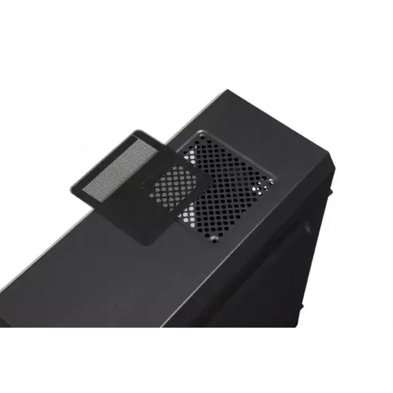 PC-Gehäuse IBOX ORCUS X14 Midi Tower Schwarz — ITX/ATX, Seitenfenster, rote Beleuchtung, 3×3,5-Zoll-Schächte, 2×2,5-Zoll-Schächte, 1×5,25-Zoll, USB 3.2 Gen1 Type-A