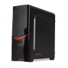 PC-Gehäuse IBOX ORCUS X14 Midi Tower Schwarz — ITX/ATX, Seitenfenster, rote Beleuchtung, 3×3,5-Zoll-Schächte, 2×2,5-Zoll-Schächte, 1×5,25-Zoll, USB 3.2 Gen1 Type-A