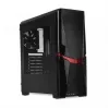 PC-Gehäuse IBOX ORCUS X14 Midi Tower Schwarz — ITX/ATX, Seitenfenster, rote Beleuchtung, 3×3,5-Zoll-Schächte, 2×2,5-Zoll-Schächte, 1×5,25-Zoll, USB 3.2 Gen1 Type-A