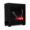 PC-Gehäuse IBOX ORCUS X14 Midi Tower Schwarz — ITX/ATX, Seitenfenster, rote Beleuchtung, 3×3,5-Zoll-Schächte, 2×2,5-Zoll-Schächte, 1×5,25-Zoll, USB 3.2 Gen1 Type-A