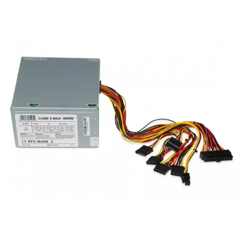 Netzteil ATX IBOX CUBE II 400 W — 20+4-Pin, 120-mm-Lüfter, silber