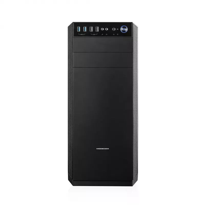PC-Gehäuse MODECOM Oberon Pro Midi Tower – Schwarz, ATX/ITX/Micro ATX, gehärtetes Glas, bis zu 395 mm GPU