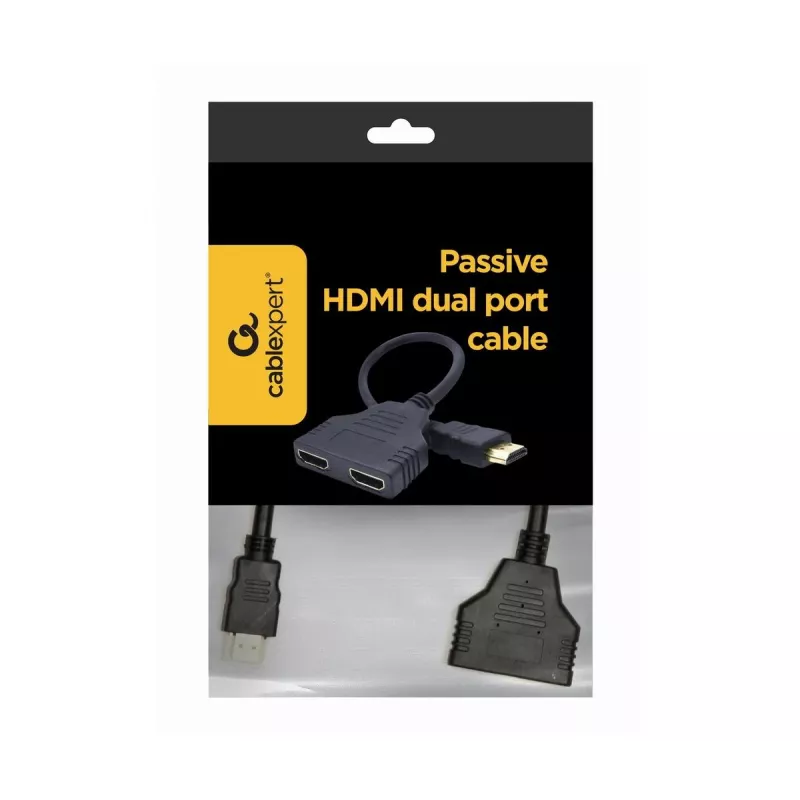 HDMI-Kabel Gembird DSP-2PH4-04 — HDMI Typ A Stecker auf 2× HDMI Typ A Buchse, schwarz, gerade Stecker