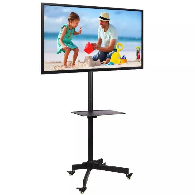 Techly Trolley Floor Stand LCD/LED/Plasma 23 inch-55 inch, 58.4 cm (23 inch), 139.7 cm (55 inch), 50 x 50 mm, 400 x 400 mm, -15 - 15°, Schwarz