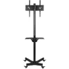 Techly Trolley Floor Stand LCD/LED/Plasma 23 inch-55 inch, 58.4 cm (23 inch), 139.7 cm (55 inch), 50 x 50 mm, 400 x 400 mm, -15 - 15°, Schwarz