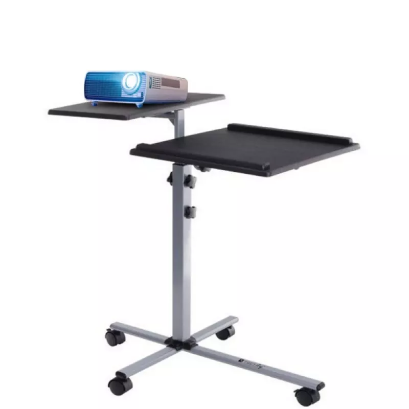 Laptop-Ständer Techly Universal verstellbarer Trolley für Notebook Projektor Schwarz