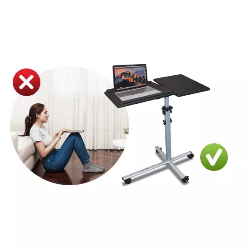 Laptop-Ständer Techly Universal verstellbarer Trolley für Notebook Projektor Schwarz