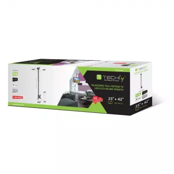 Techly Teleskop-Deckenhalterung bis 1,6 m LED TV LCD 23-42 Zoll ICA-CPLB 922L