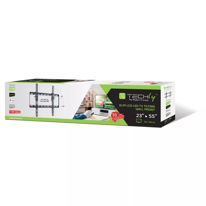 Techly Neigbare Wandhalterung für LED-LCD-TV 23-55 Schwarz” ICA-PLB 161M