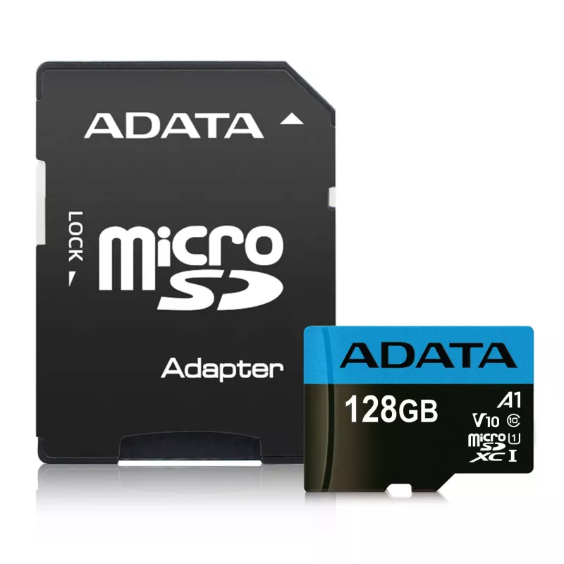 MicroSDXC Flash-Speicher ADATA 128 GB UHS‑I Class 10 — 85 MB/s Lesen, 25 MB/s Schreiben, wasserdicht, mit SD-Adapter