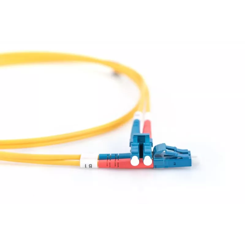 DIGITUS Glasfaser-Patchkabel, LC zu LC OS2, Singlemode 9/125 µm, Duplex, Länge 1m