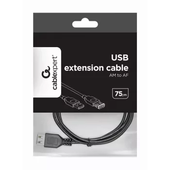 GEMBIRD USB 2.0 Verlängerungskabel, 0,75 m - Schwarz