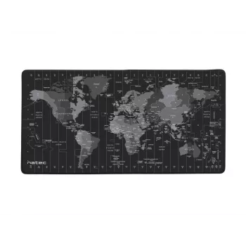 Mauspad NATEC Time Zone Map Maxi — Stoff 400×800 mm, 2,5 mm, wasserdicht, rutschfest