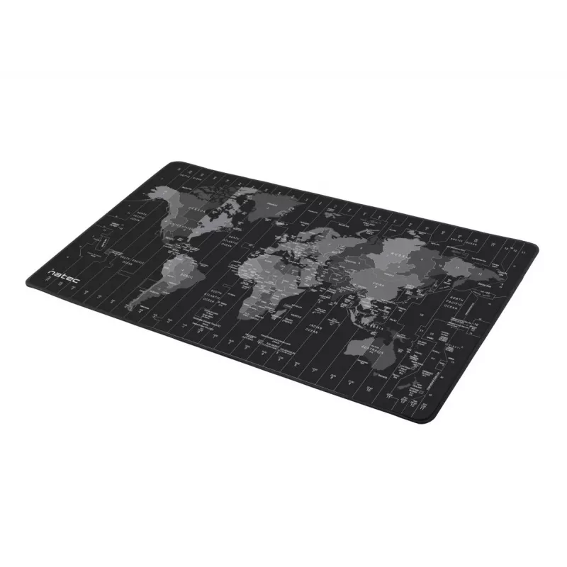 Mauspad NATEC Time Zone Map Maxi — Stoff 400×800 mm, 2,5 mm, wasserdicht, rutschfest