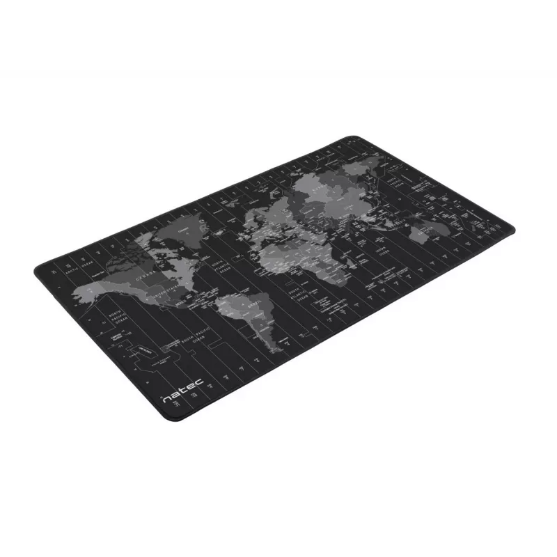 Mauspad NATEC Time Zone Map Maxi — Stoff 400×800 mm, 2,5 mm, wasserdicht, rutschfest
