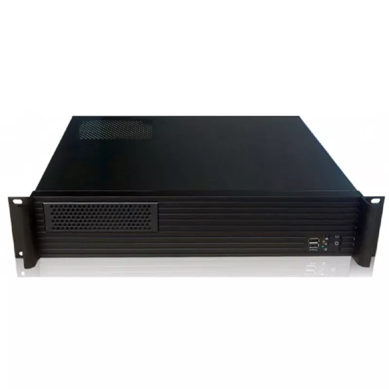 Server-Rack-Gehäuse TECHLY I-CASE IPC-240L, 2U, Micro-ATX, 4x 3,5-Zoll-Einschübe, 1x 5,25-Zoll-Einschub, 465x400x88,8 mm, schwarz