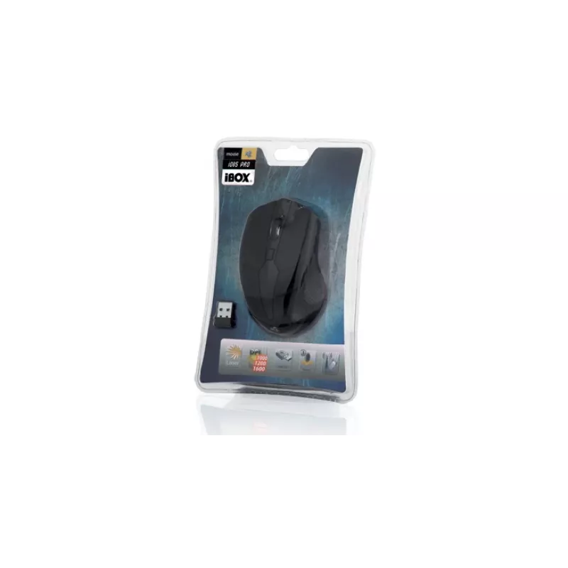 IBOX I005 Pro – Maus, beidhändig, RF Wireless, Laser, 1600 dpi