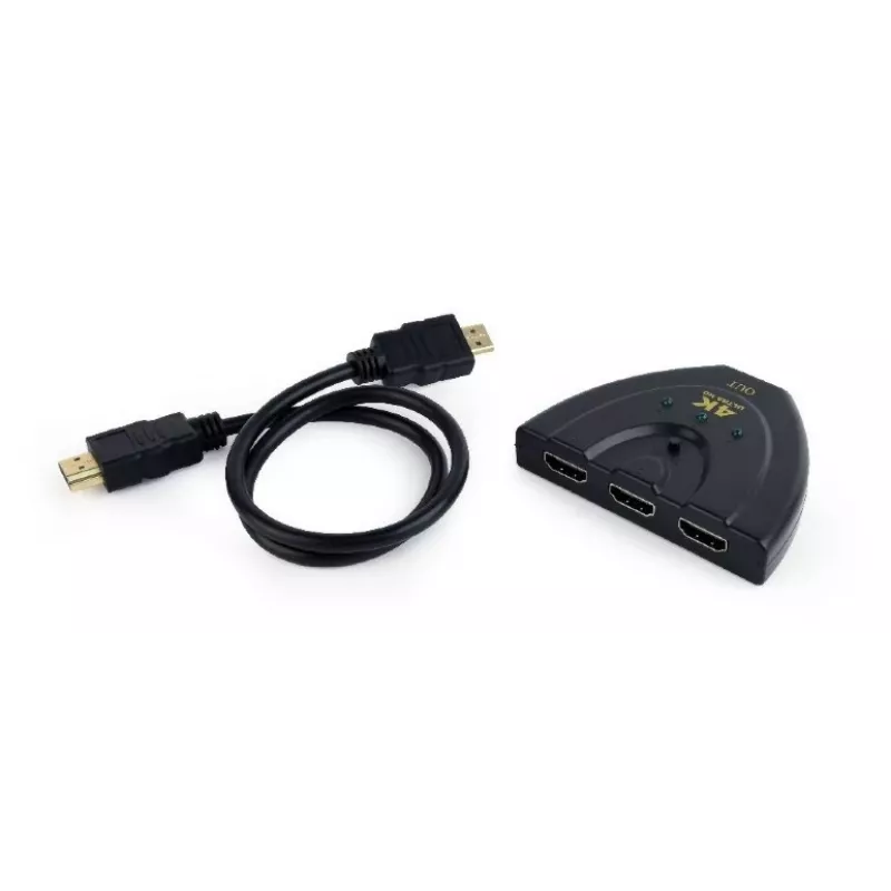 HDMI-Schnittstellen-Hub Gembird DSW-HDMI-35 — 3 Anschlüsse, HDMI, 0,5 m Kabel, schwarz