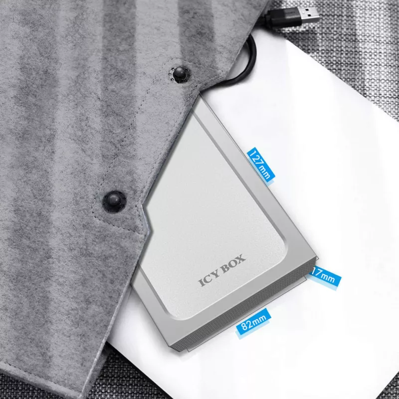 ICY BOX IB-241WP HDD/SSD-Gehäuse Anthrazit, Silber 2,5 Zoll