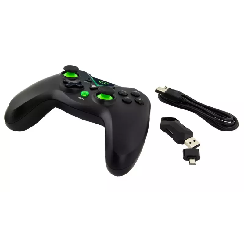 Kabelloses Gamepad ESPERANZA EGG112K 2,4 GHz für PC und PS3, USB-Empfänger, schwarz, 12 Tasten, analoge Sticks
