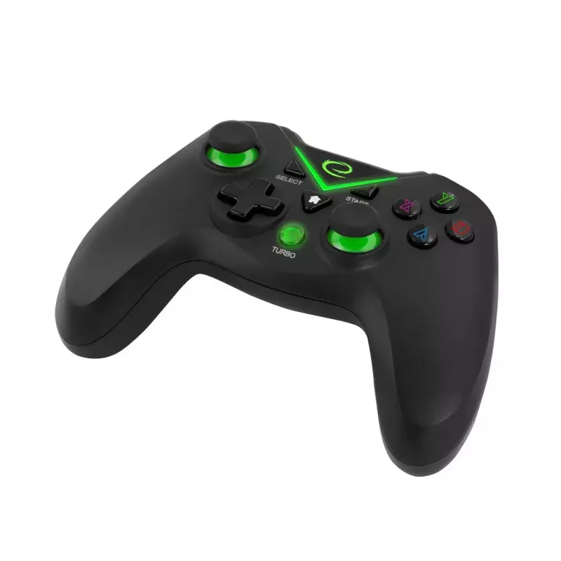 Kabelloses Gamepad ESPERANZA EGG112K 2,4 GHz für PC und PS3, USB-Empfänger, schwarz, 12 Tasten, analoge Sticks