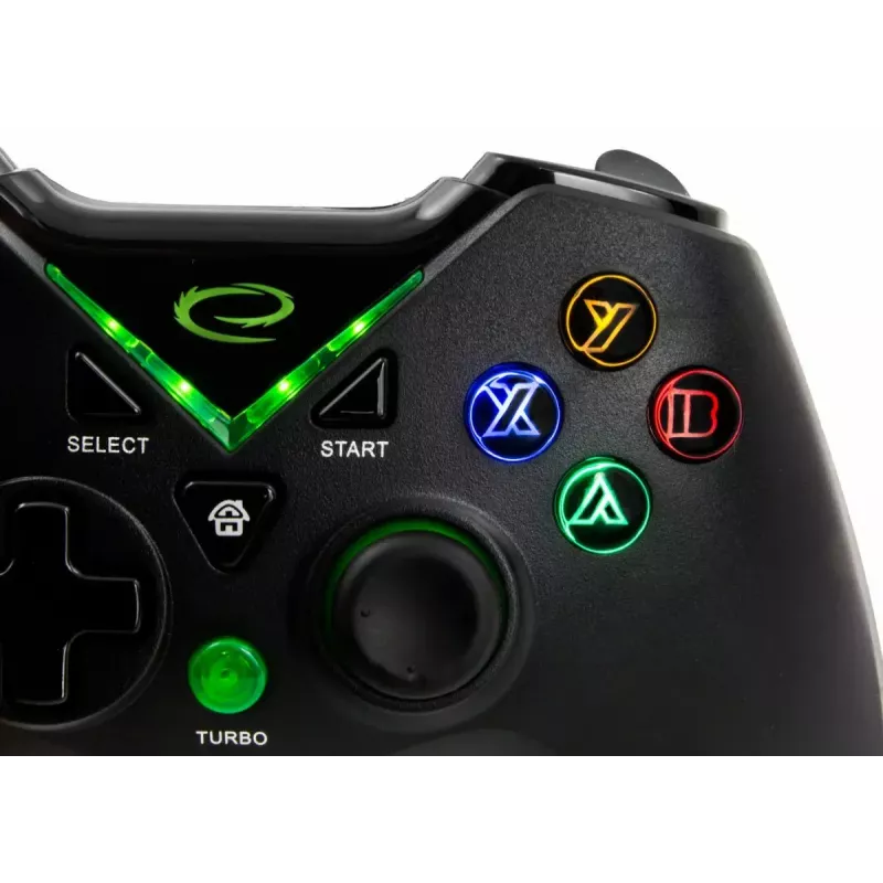 Kabelloses Gamepad ESPERANZA EGG112K 2,4 GHz für PC und PS3, USB-Empfänger, schwarz, 12 Tasten, analoge Sticks