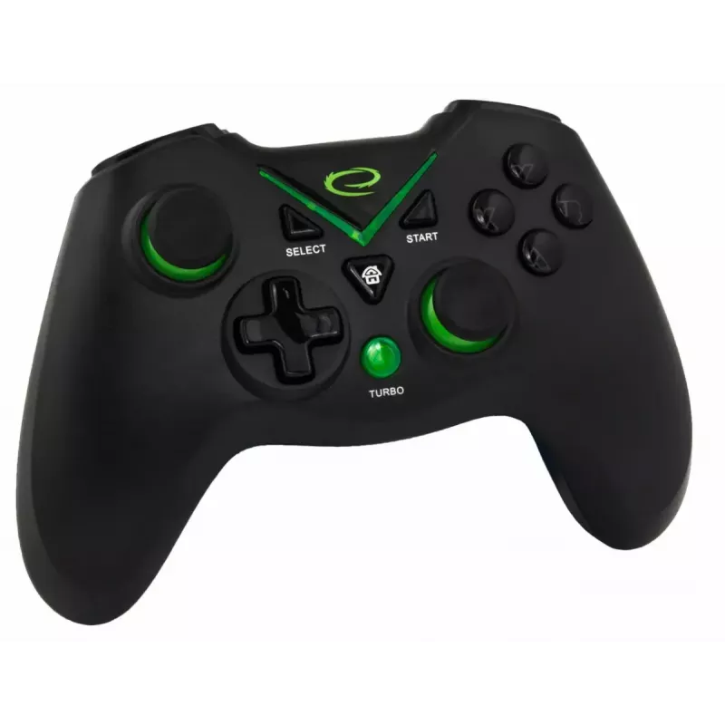 Kabelloses Gamepad ESPERANZA EGG112K 2,4 GHz für PC und PS3, USB-Empfänger, schwarz, 12 Tasten, analoge Sticks