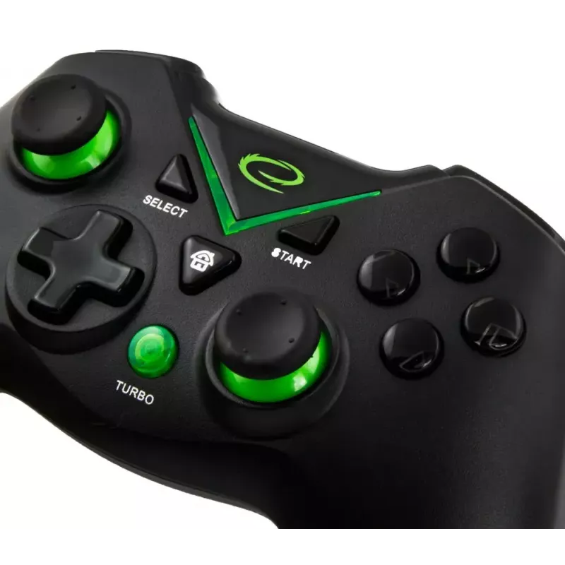 Kabelloses Gamepad ESPERANZA EGG112K 2,4 GHz für PC und PS3, USB-Empfänger, schwarz, 12 Tasten, analoge Sticks