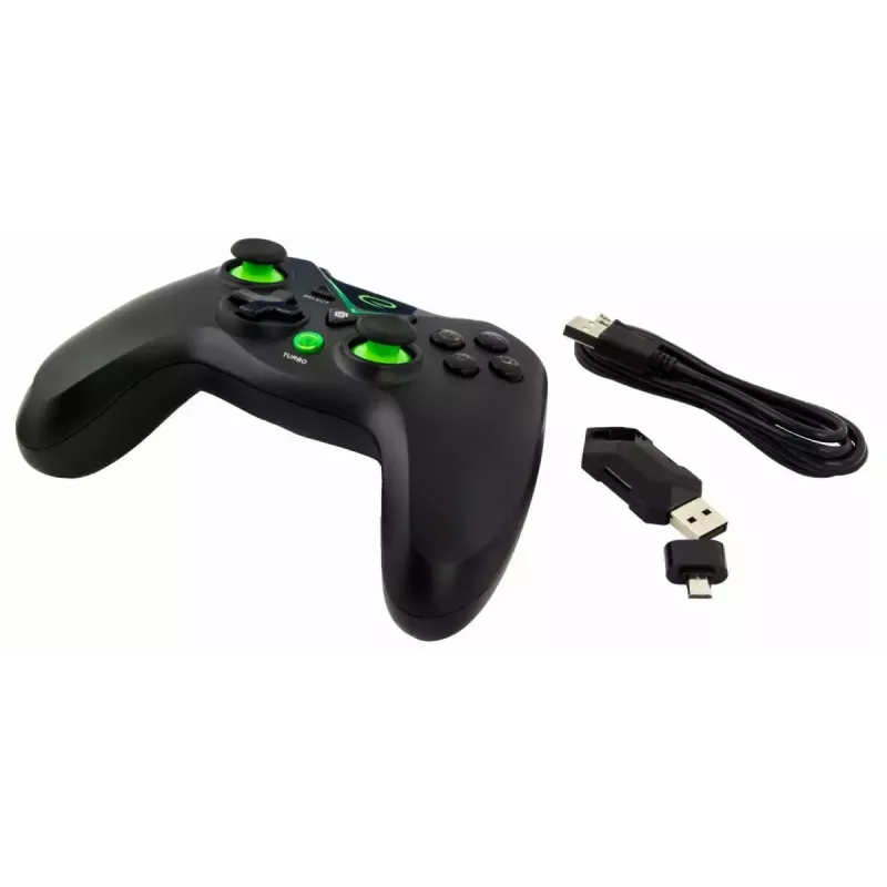Kabelloses Gamepad ESPERANZA EGG112K 2,4 GHz für PC und PS3, USB-Empfänger, schwarz, 12 Tasten, analoge Sticks