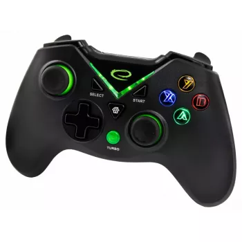 Kabelloses Gamepad ESPERANZA EGG112K 2,4 GHz für PC und PS3, USB-Empfänger, schwarz, 12 Tasten, analoge Sticks