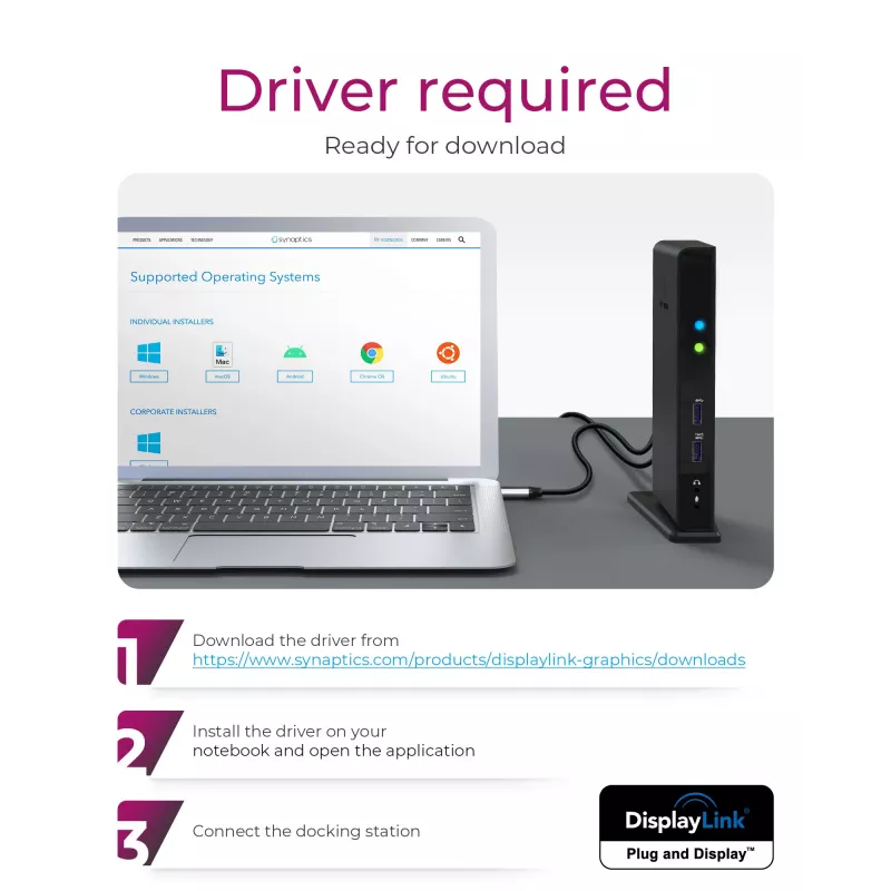ICY BOX IB-DK2241AC Kabelgebunden USB 3.2 Gen 1 (3.1 Gen 1) Type-A Schwarz