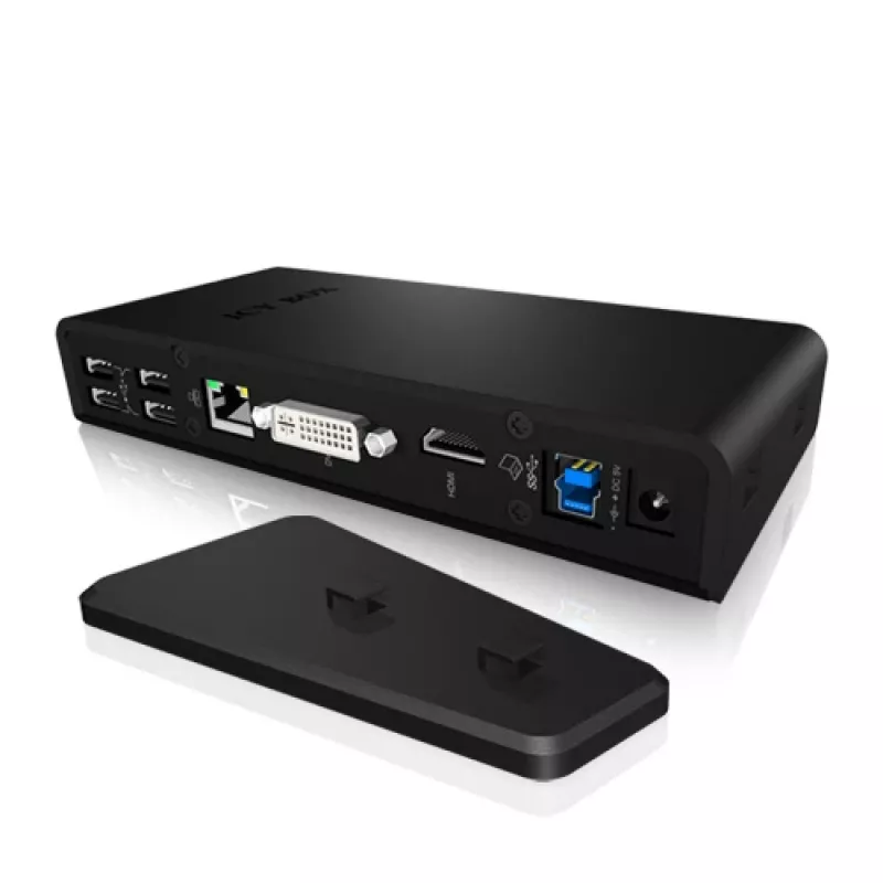 ICY BOX IB-DK2241AC Kabelgebunden USB 3.2 Gen 1 (3.1 Gen 1) Type-A Schwarz