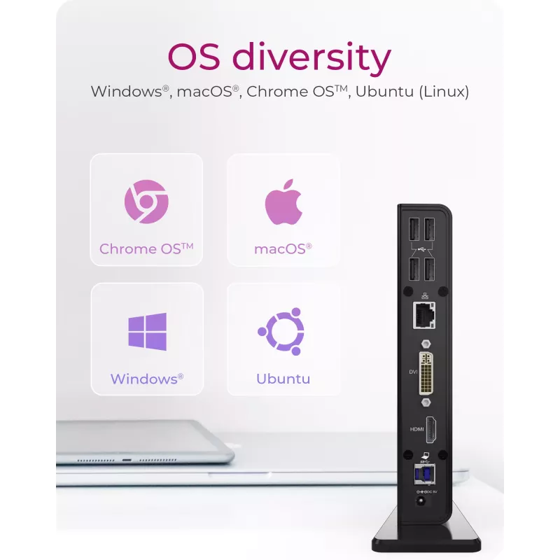 ICY BOX IB-DK2241AC Kabelgebunden USB 3.2 Gen 1 (3.1 Gen 1) Type-A Schwarz