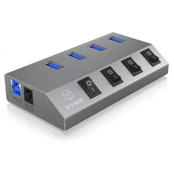 ICY BOX IB-HUB1405 USB 3.2 Gen 1 (3.1 Gen 1) Type-B 5000 Mbit/s Anthrazit
