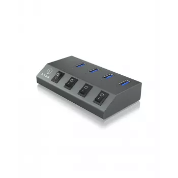 ICY BOX IB-HUB1405 USB 3.2 Gen 1 (3.1 Gen 1) Type-B 5000 Mbit/s Anthrazit