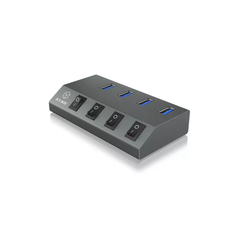 ICY BOX IB-HUB1405 USB 3.2 Gen 1 (3.1 Gen 1) Type-B 5000 Mbit/s Anthrazit