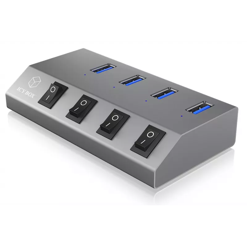 ICY BOX IB-HUB1405 USB 3.2 Gen 1 (3.1 Gen 1) Type-B 5000 Mbit/s Anthrazit