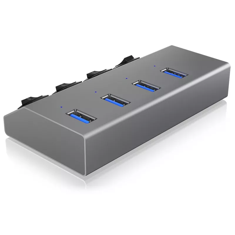 ICY BOX IB-HUB1405 USB 3.2 Gen 1 (3.1 Gen 1) Type-B 5000 Mbit/s Anthrazit