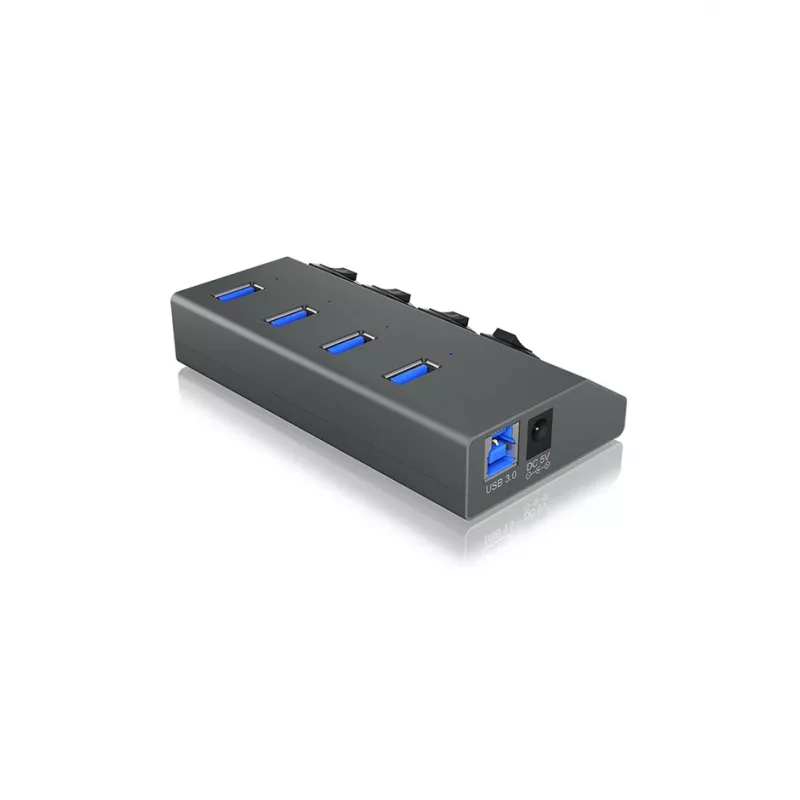 ICY BOX IB-HUB1405 USB 3.2 Gen 1 (3.1 Gen 1) Type-B 5000 Mbit/s Anthrazit
