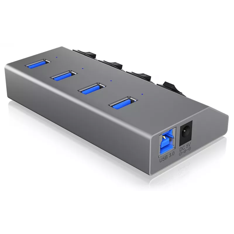 ICY BOX IB-HUB1405 USB 3.2 Gen 1 (3.1 Gen 1) Type-B 5000 Mbit/s Anthrazit