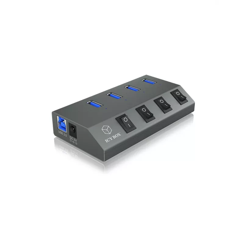 ICY BOX IB-HUB1405 USB 3.2 Gen 1 (3.1 Gen 1) Type-B 5000 Mbit/s Anthrazit