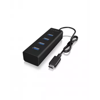 ICY BOX IB-HUB1409-C3 USB 3.2 Gen 1 (3.1 Gen 1) Type-C 5000 Mbit/s Schwarz