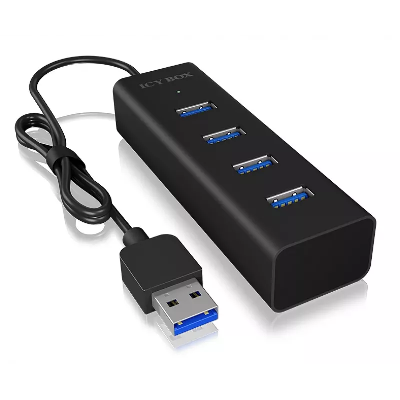 ICY BOX IB-HUB1409-U3 USB 3.2 Gen 1 (3.1 Gen 1) Type-A 5000 Mbit/s Schwarz